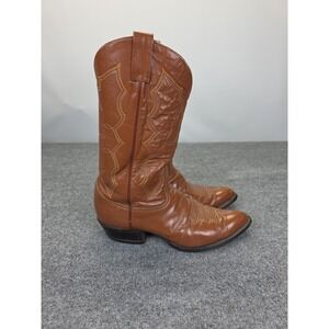 Tony Lama Boots Brown Tan Leather Size 10 1/2 EE Mens Style 2972 Western Cowboy